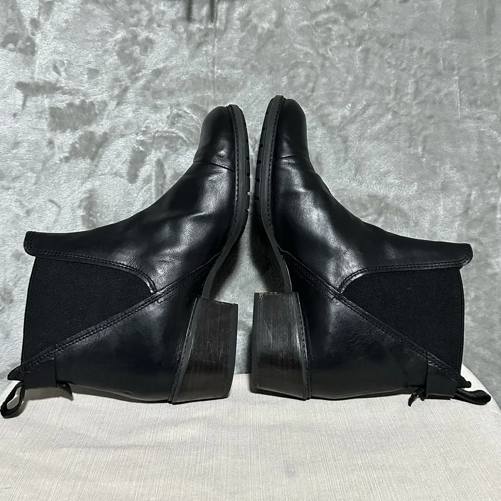Timberland Sutherlin Bay Chelsea Ankle Boots Womens Sz 11 Black Leather Pull On
